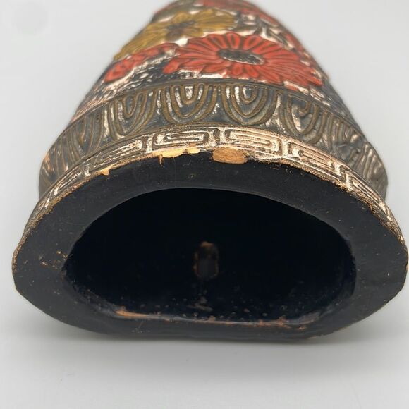 Vintage Japan Tokanabe Ceramic Floral Wall Hanging Plaque Pocket Art Deco - Picture 7 of 11